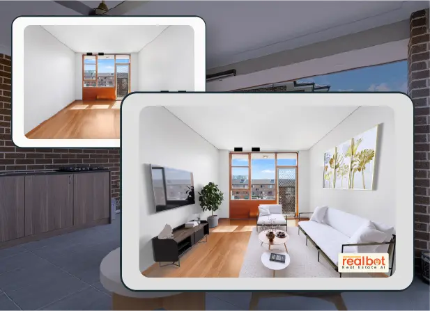 Modern kitchen virtually staged